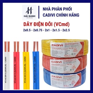 Dây điện đôi mềm vcmd cadivi / 2x0.5 - 2x0.75 - 2x1.0 - 2x1.5 | hải bánh