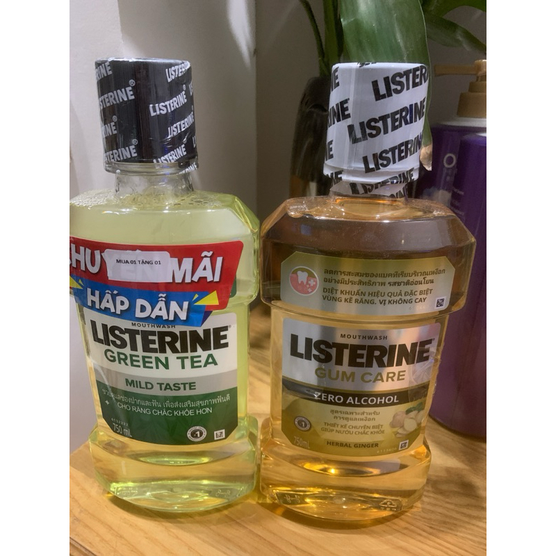 Nước súc miệng Listerinne 750ml Green Tea và Gum Care date 8/2025