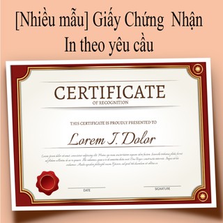 In giấy chứng nhận theo yêu cầu