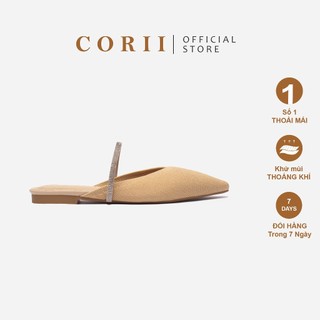 CORII - Giày Mule Đế Bằng Quai Ngang Thời Trang và Thoải Mái Nhất - CR7TE42 Kem