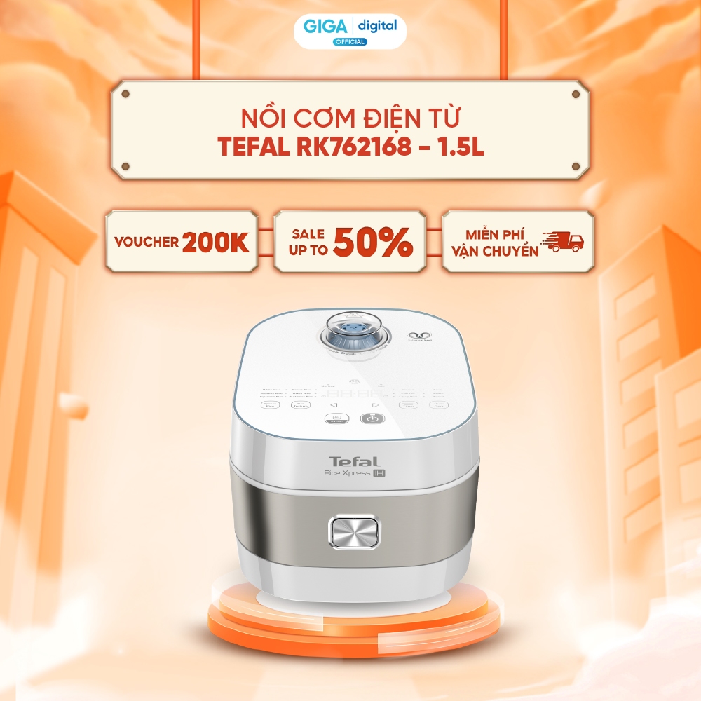 Nồi cơm điện cao tần Tefal 1.5 Lít RK762168 - 12 chương trình nấu chuyên dụng