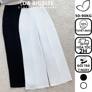 DA BIGSIZE - Quần Ống Rộng Suông Nữ Bigsize Cạp Cao Chất Tuyết Mưa Xịn Sò Đi Chơi Đi Làm Đều Phù Hợp Từ 50-90kg