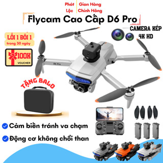 Máy Bay Điều Khiển Từ Xa, Flycam D6 PRO Max, Play Camera bay 25 Phút, Cảm Biến Chống Va Chạm