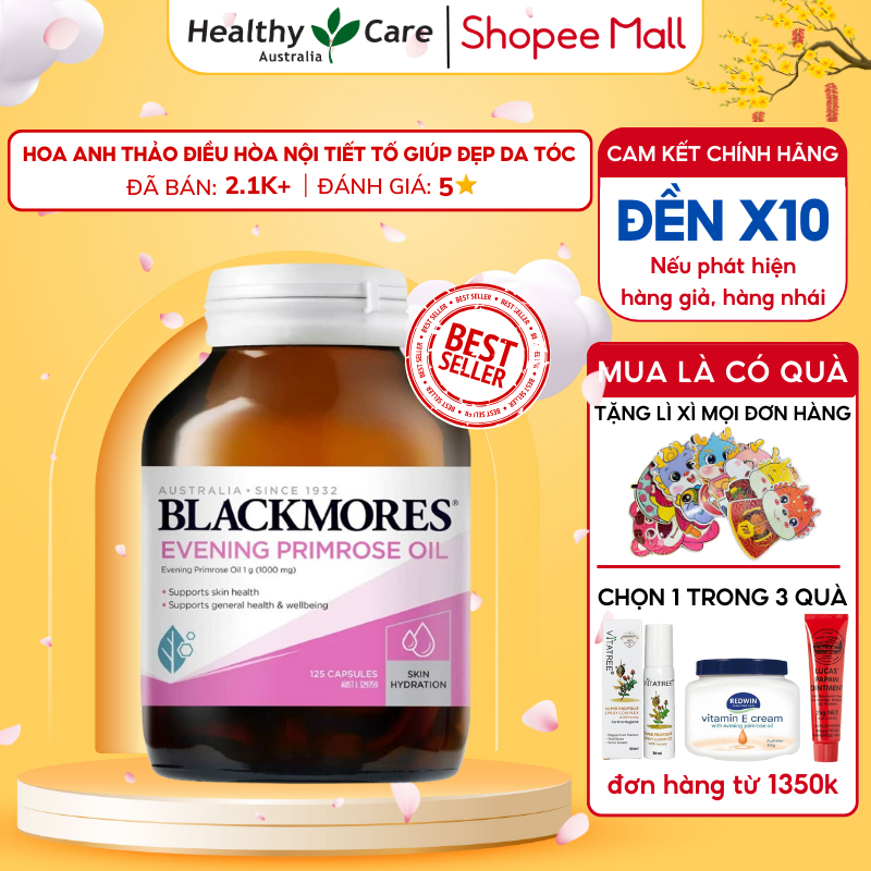 Tinh dầu hoa anh thảo Blackmores 125 viên đẹp da, chống lão hóa, cải thiện nội tiết tố nữ