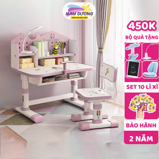 Bộ bàn học chống gù C06 Nam Dương Bàn học chống gù chống cận cho bé Nâng hạ chiều cao linh hoạt
