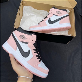 Giày 𝐉𝐨𝐫𝐝𝐚𝐧 Hồng Trắng Cổ Cao - Sneaker Unisex Nam Nữ Hàng cao cấp bản Trung hottrend 2023 (Full box + Bill)