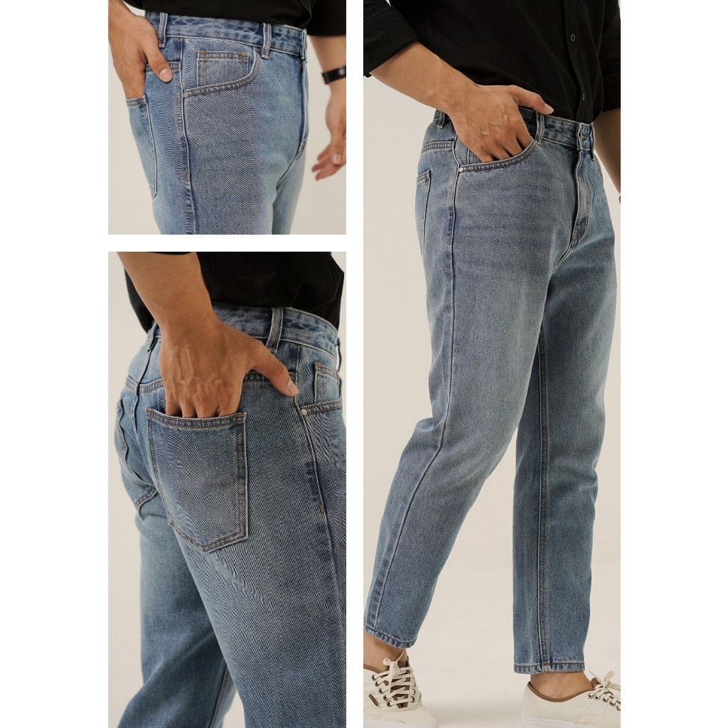 Quần Jeans Dài Nam Cao Cấp Regular Xanh Đậm BY COTTON NEW