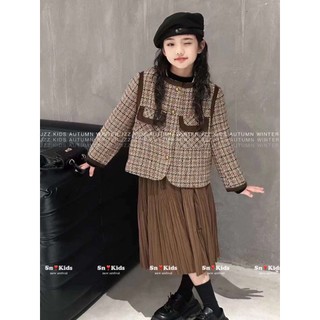 Sét váy dạ kèm chân váy xòe cho bé gái