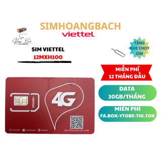 SIM 4G VIETTEL TỶ GB 6MXH100/12MXH100  MIỄN PHÍ 12 THÁNG KHÔNG CẦN NẠP / 12ST60N - 14 THÁNG DATA