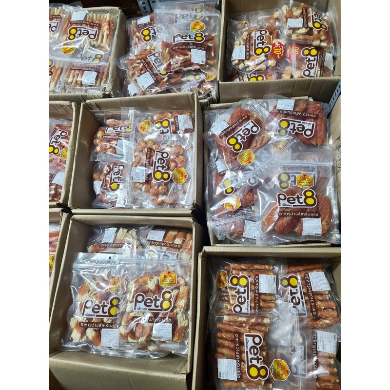 🇹🇭 Gà Sấy Nguyên Chất Snack PET8 Xương Thưởng Cho Chó Mèo Gói Lớn 350-400g