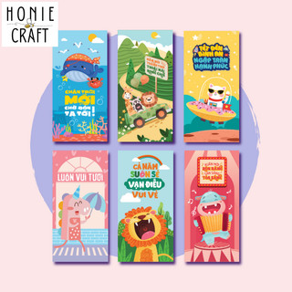 Set 6 bao lì xì Tết dễ thương lời chúc ý nghĩa Bao lì xì Tết Giáp Thìn ngộ ngĩnh đáng yêu