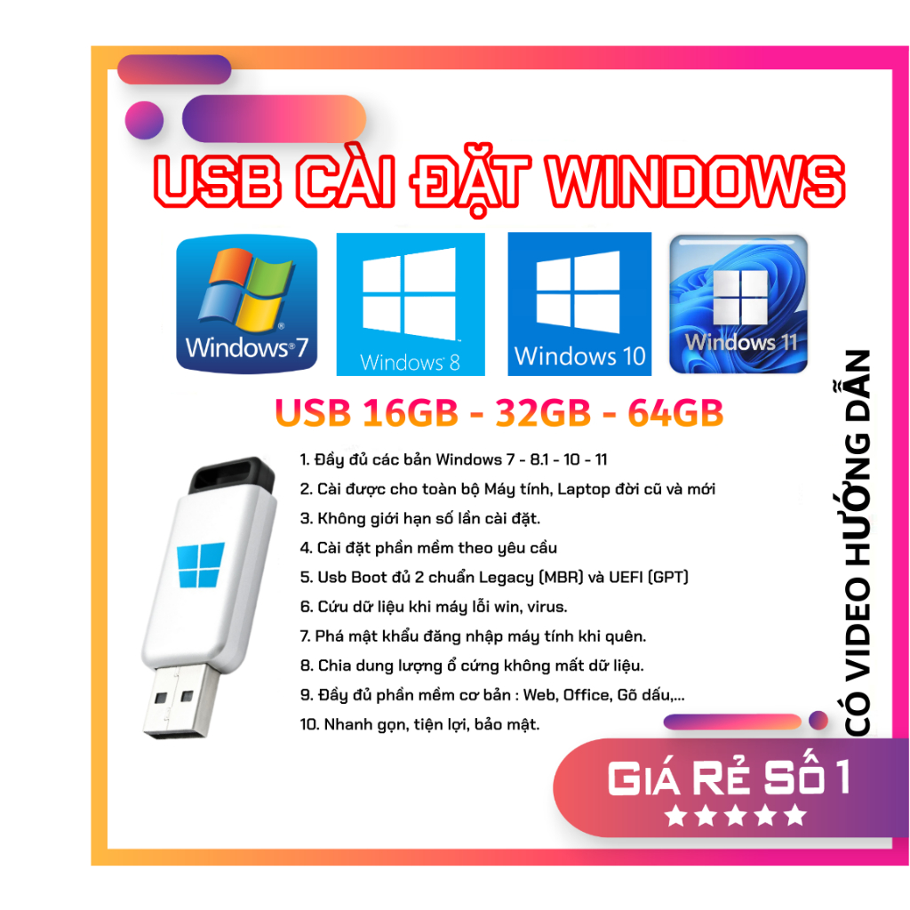 USB cài Win7-10-11 - Chỉ cần Next Next là xong