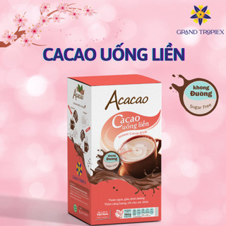 Bột cacao hòa tan Không đường đường Acacao, bột ca cao uống liền tiện lợi, dinh dưỡng - Hộp 154g