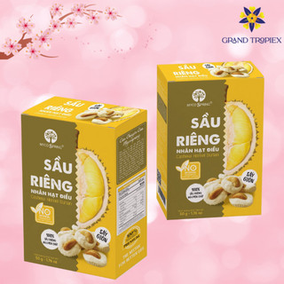 Sầu riêng sấy Nhân hạt điều sấy thăng hoa, Giòn rụm siêu ngon 100% sầu riêng nguyên chất - Túi 50g