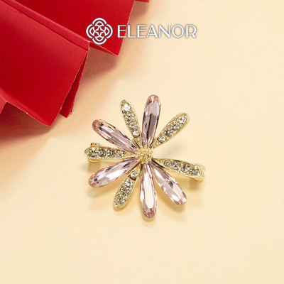 Ghim cài áo nữ Eleanor Accessories hình hoa cúc đính đá trâm cài lấp lánh phụ kiện thời trang 6906