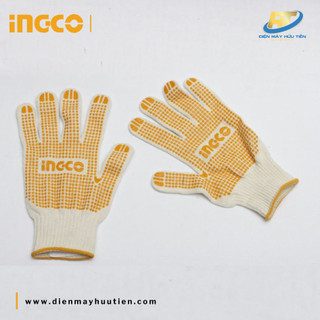 Găng tay dệt kim & có đốm chấm nhựa pvc ingco hgvk05