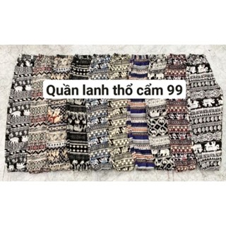 Quần lanh thổ cẩm size 57-68kg size Đại, quần lanh dài bo gấu .