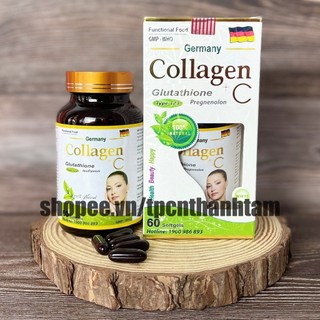  Viên uống COLLAGEN +C hỗ trợ làm đẹp da, sáng da, trắng sáng da   - Hộp 60 viên tiêu dùng 30 ngày