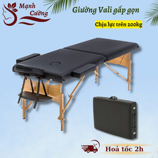 Giường Vali gấp gọn, Giường Vali Massage Spa, nối mi chịu lực trên 200kg