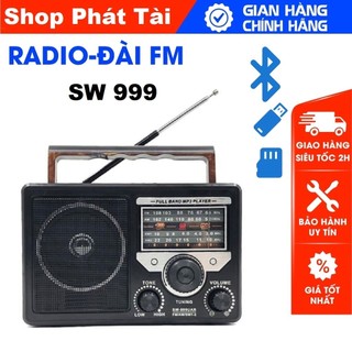 Đài Radio SW 999 - Hỗ Trợ Cắm USB, Thẻ Nhớ - Cắm Điện 220V Hoặc Dùng Pin AAA Tiện Dụng - Bảo Hành 6 Tháng 1 Đổi 1