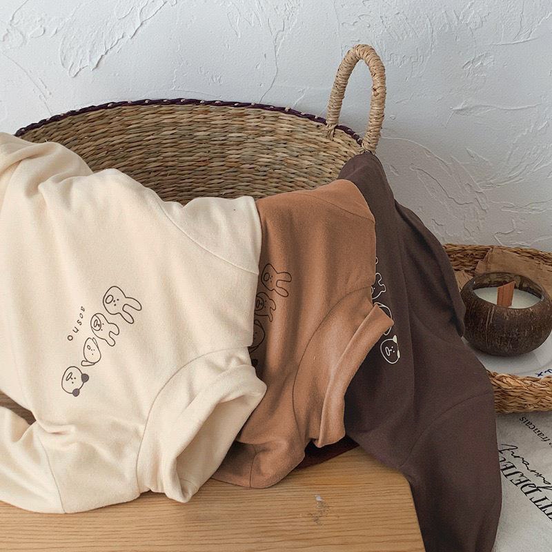 TE477- Áo giữ nhiệt cổ 5 phân cho bé Hokiha Kids chất bozip lông mềm mại, ấm áp hoạ tiết hoạt hình đáng yêu size 8-17kg