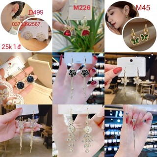 Bông tai quảng châu cao cấp tặng kèm hoa tai thời trang