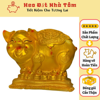 Lợn đất,heo đất tiết kiệm hình Bệ vàng tài lộc dễ thương,lợn tết tiết kiệm / Heo đất nhà Tôm