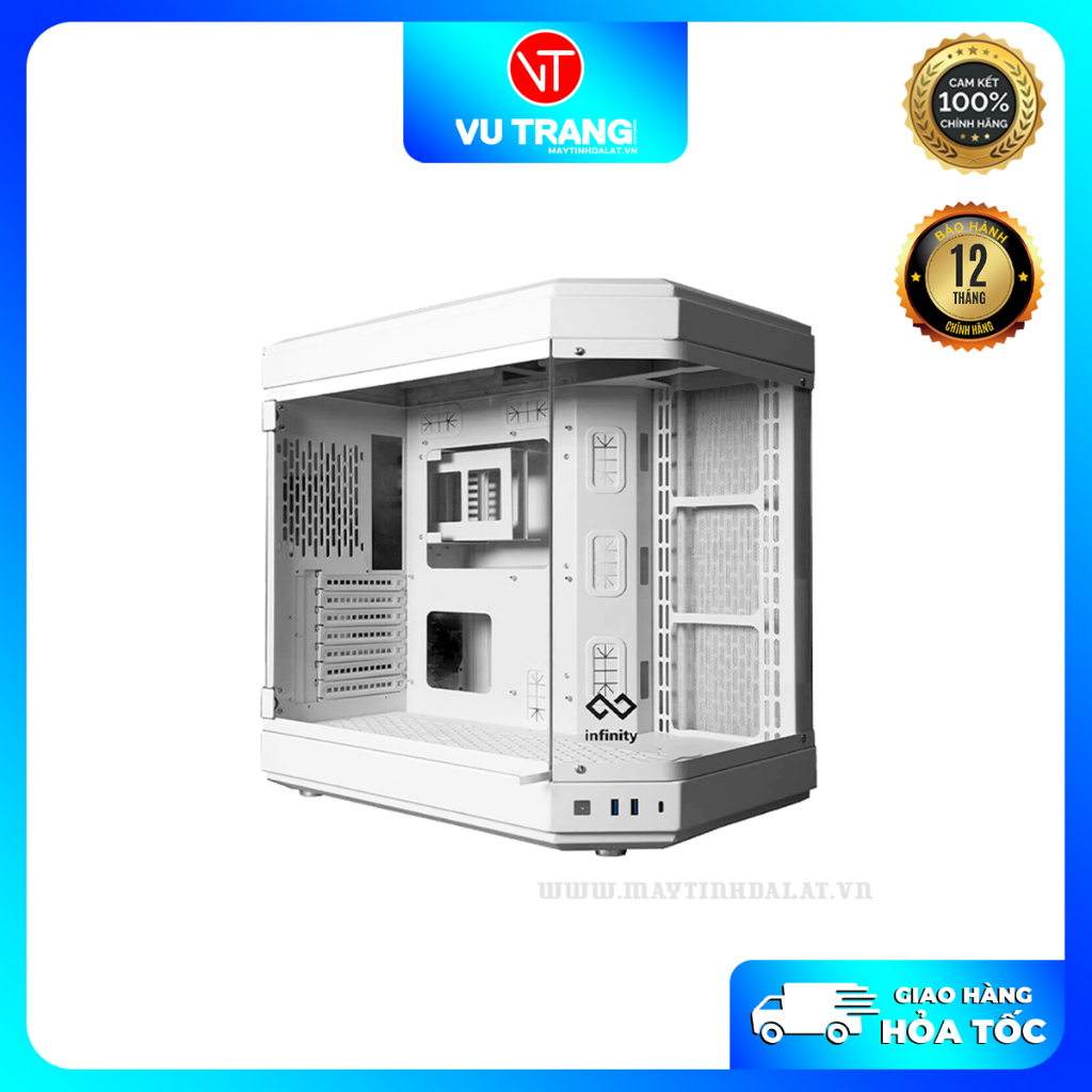 Vỏ Máy Tính - Case Bể Cá Infinity Aqua Premium ATX Kính Cường Lực Màu Trắng