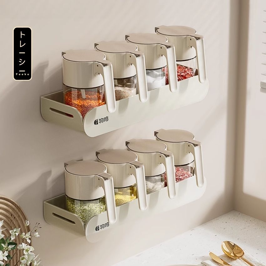 Lọ đựng gia vị thủy tinh 400 ml FEEKA chống ẩm, hũ thủy tinh đựng gia vị cao cấp kèm thìa