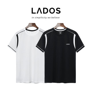 Áo Thun Nam Ngắn Tay phối đen trắng LADOS-9158 Vải Cool Poly phong cách trẻ trung dễ phối đồ