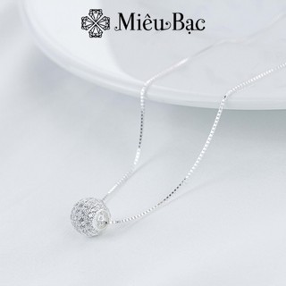 Dây chuyền bạc nữ Miêu Bạc vòng cổ quả cầu pha lê chất liệu bạc s925 thời trang phụ kiện trang sức nữ D400627