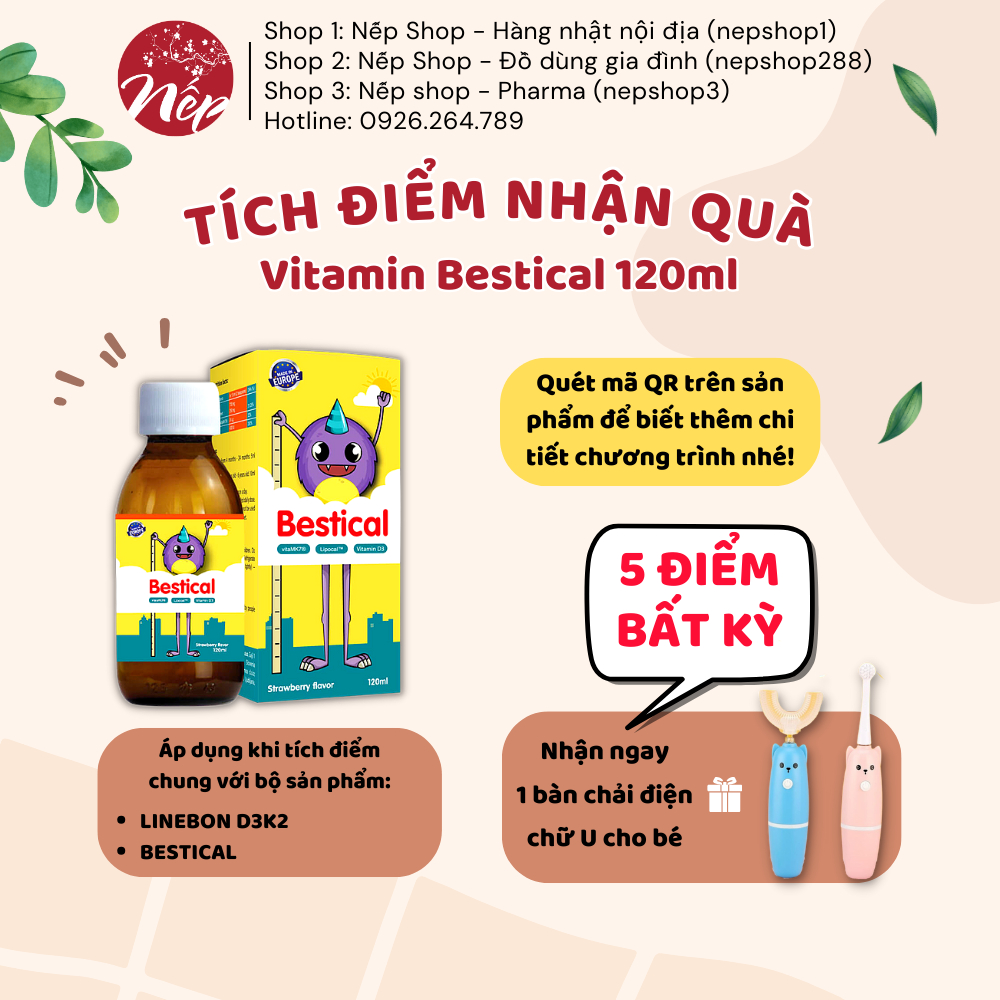 Bestical bổ sung canxi và vitamin d3k2 giúp tăng chiều cao vượt trội c