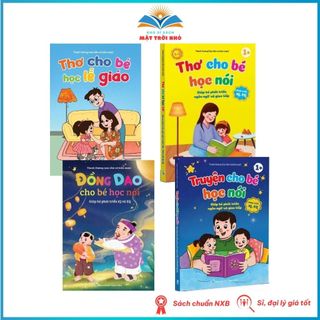 Sách - trọn bộ 4 cuốn thơ, truyện, đồng dao bìa cứng cho bé học nói - phát triển iq, eq và lễ giáo