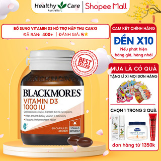 Vitamin D3 1000IU Blackmores hỗ trợ hấp thu canxi giúp xương chắc khỏe và tăng cường đề kháng, của Úc 60v