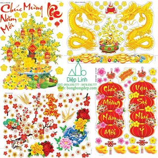TỔNG HỢP Decal Trang Trí Tết 2024 | Decal Năm Giáp Thìn [decal 2 mặt]