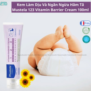 Kem Làm Dịu Và Ngăn Ngừa Hăm Tã Mustela 123 Vitamin Barrier Cream 100ml, Kem hăm dành cho trẻ từ sơ sinh - Chính hãng