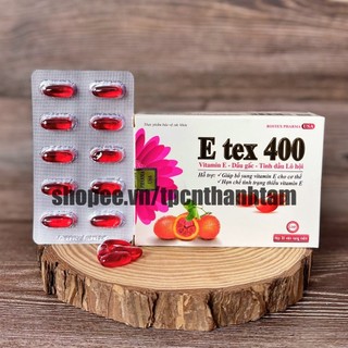 (VỈ) Vitamin E ĐỎ E TEX 400 hỗ trợ làm đẹp da, trắng sáng da, chống lão hoá - Hộp 30 viên