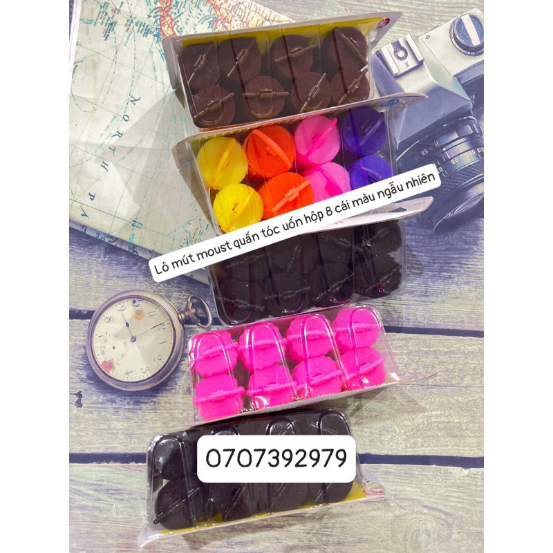 Lô mút moust quấn tóc uốn hộp 8 cái màu ngẫu nhiên🥰🥰