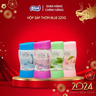Sáp thơm khử mùi Blue Crystal 220G - Dạng hạt pha lê, có đèn LED, thơm phòng và ô tô