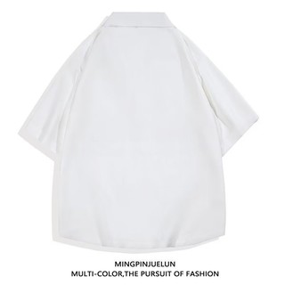 Áo Sơ Mi Tay Ngắn Unisex Local Brand Chất Lụa mềm mịn Form Rộng Basic