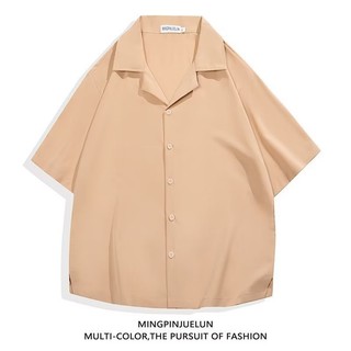 Áo Sơ Mi Tay Ngắn Unisex Local Brand Chất Lụa mềm mịn Form Rộng Basic