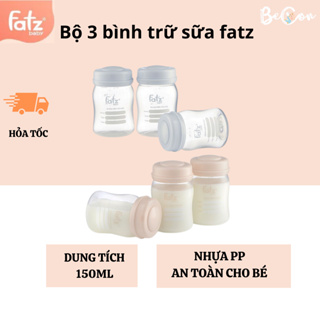 Bộ 3 bình trữ sữa FATZBABY FB0120N 150ML cổ rộng sử dụng được trong lò vi