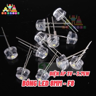 Bóng đèn led 3v f8 8mm, sáng trắng 0.75w - lk0694