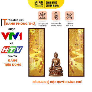 Tranh trúc chỉ bàn thờ bộ đối 2 đèn decornow, đèn trúc chỉ in trang trí bàn thờ tượng phật, bàn thờ gia tiên dcn-29