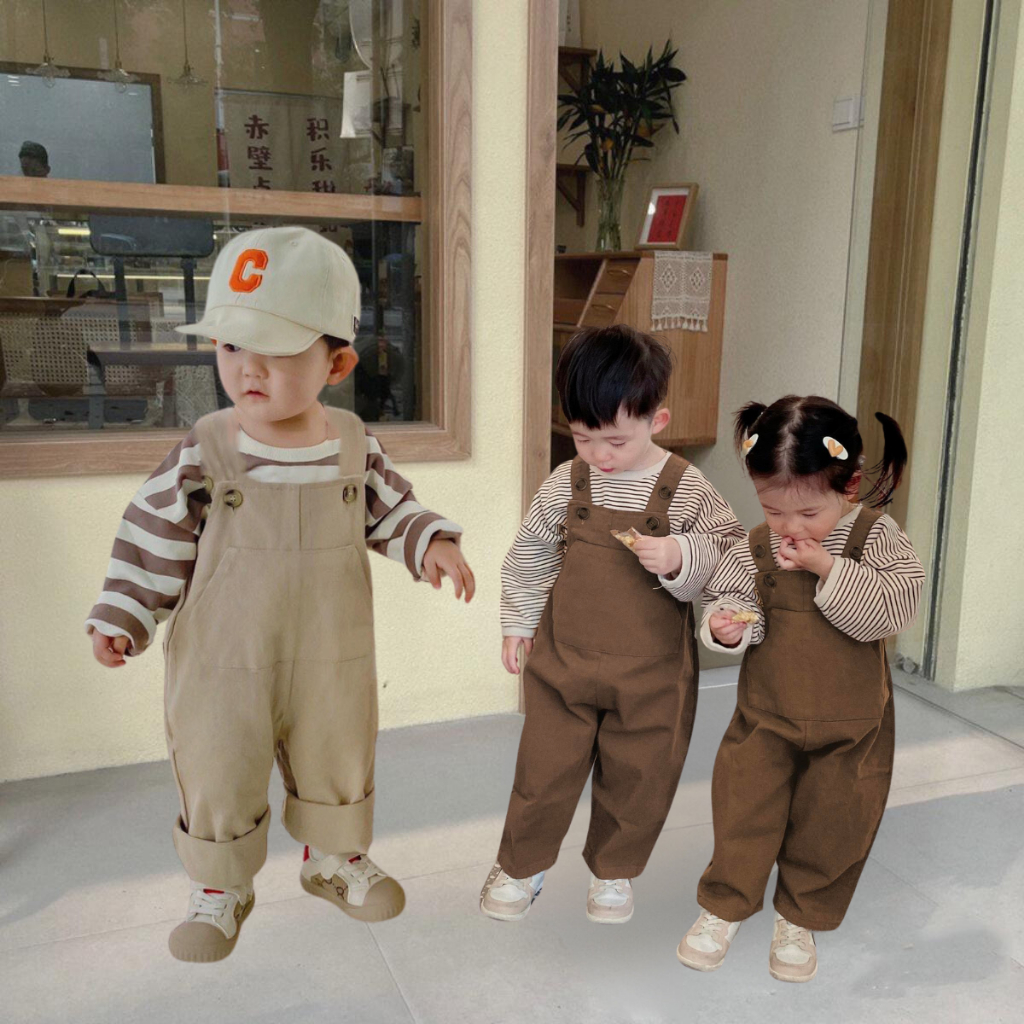 - TE471 Yếm quần kaki cho bé trai bé gái Hokiha Kids, yếm chất kaki mềm, không kèm áo size từ 8-14kg