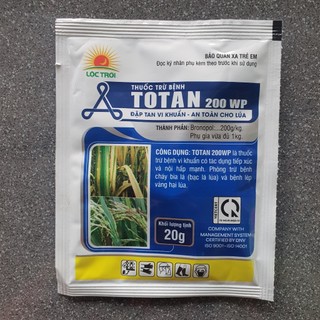[LỘC TRỜI] Trừ bệnh vi khuẩn trên lúa Totan 200WP 20gr