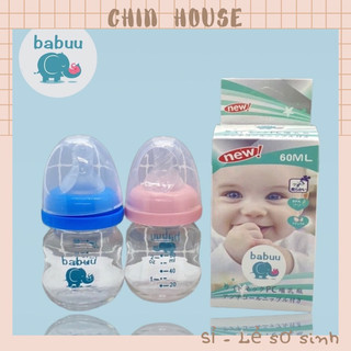 Bình sữa babuu cho bé sơ sinh , bình sữa babuu nhựa pp 60ml cho bé sơ sinh