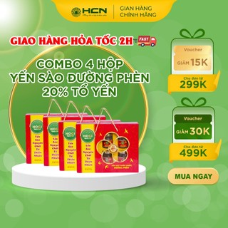 Combo 4 Hộp (24 Hũ x 70ml) Yến Sào Đường Phèn Hogi HCN Special 20%