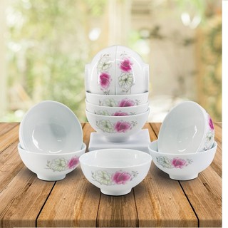 Bát cơm lohaco sứ trắng độ bên cao họa tiết đẹp