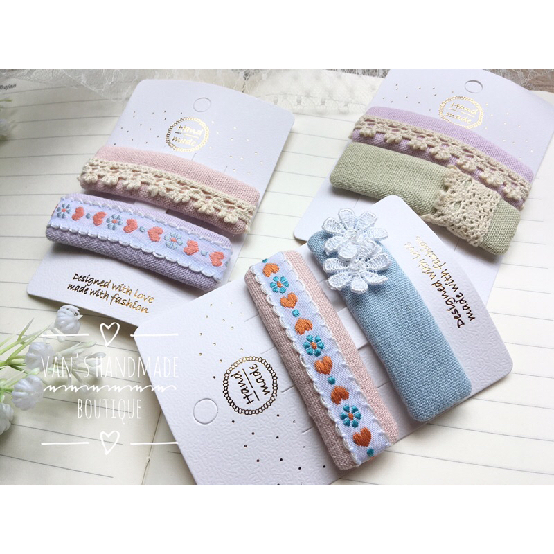 Kẹp Tóc Vải Handmade Tone Trầm Vintage